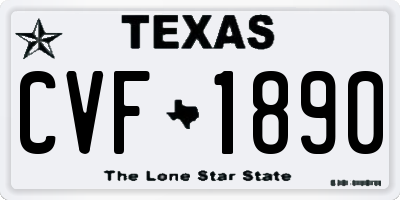 TX license plate CVF1890