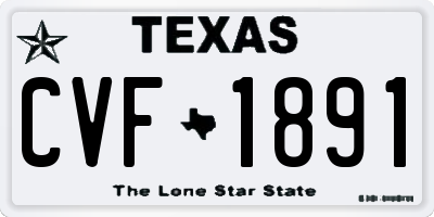 TX license plate CVF1891