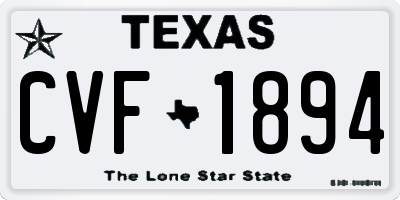 TX license plate CVF1894