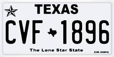 TX license plate CVF1896