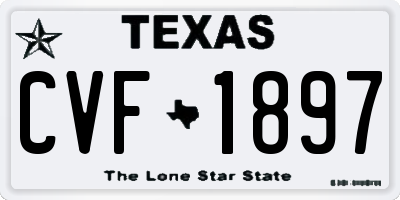 TX license plate CVF1897