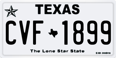 TX license plate CVF1899