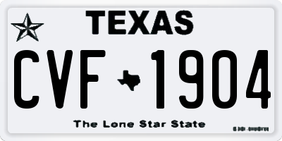 TX license plate CVF1904