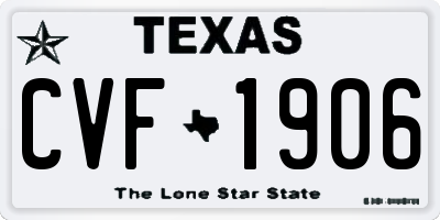 TX license plate CVF1906