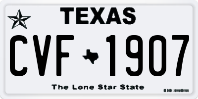 TX license plate CVF1907