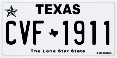 TX license plate CVF1911