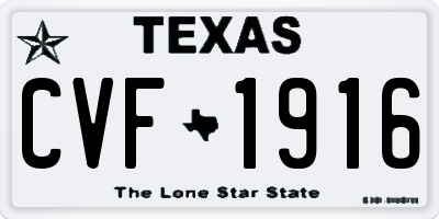 TX license plate CVF1916