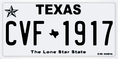 TX license plate CVF1917