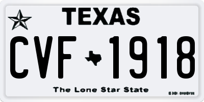 TX license plate CVF1918