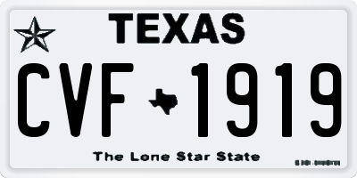 TX license plate CVF1919