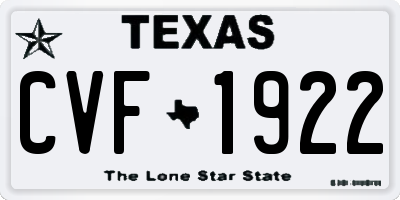 TX license plate CVF1922
