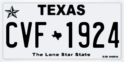 TX license plate CVF1924