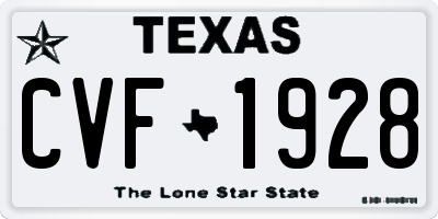 TX license plate CVF1928