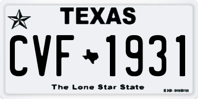 TX license plate CVF1931