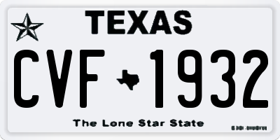 TX license plate CVF1932