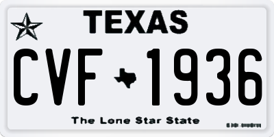 TX license plate CVF1936