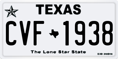TX license plate CVF1938