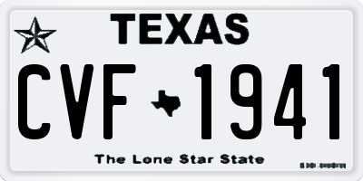 TX license plate CVF1941
