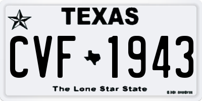 TX license plate CVF1943