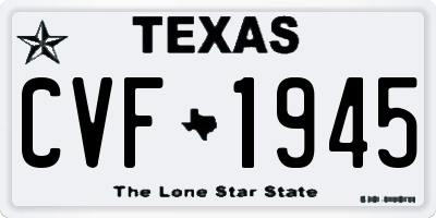 TX license plate CVF1945