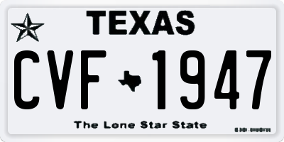 TX license plate CVF1947