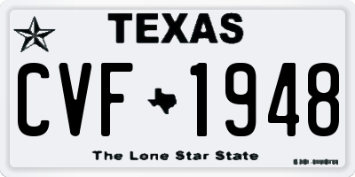 TX license plate CVF1948