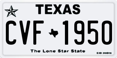 TX license plate CVF1950