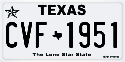 TX license plate CVF1951