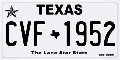 TX license plate CVF1952