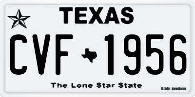TX license plate CVF1956