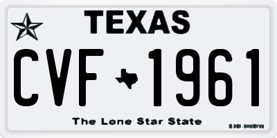 TX license plate CVF1961