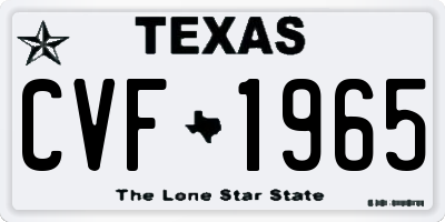 TX license plate CVF1965