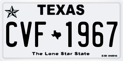 TX license plate CVF1967