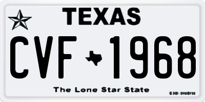 TX license plate CVF1968