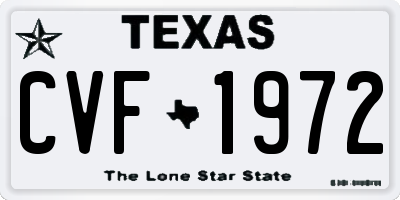 TX license plate CVF1972
