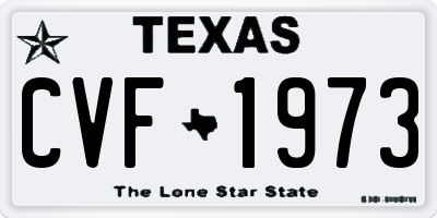 TX license plate CVF1973
