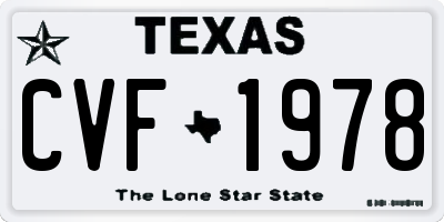 TX license plate CVF1978