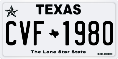 TX license plate CVF1980