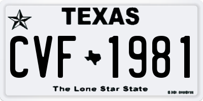 TX license plate CVF1981