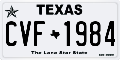 TX license plate CVF1984