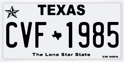 TX license plate CVF1985