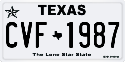 TX license plate CVF1987
