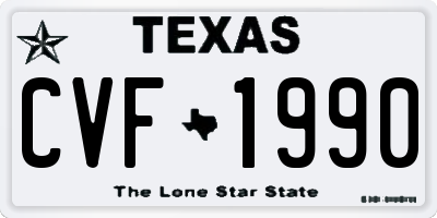 TX license plate CVF1990