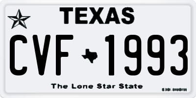 TX license plate CVF1993