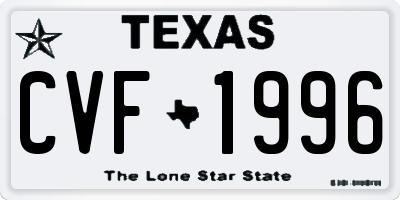 TX license plate CVF1996