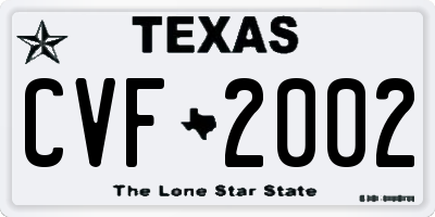 TX license plate CVF2002