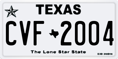 TX license plate CVF2004