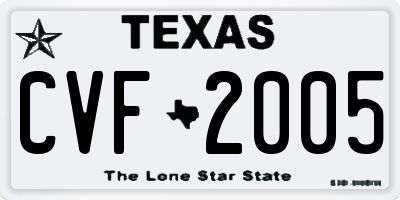 TX license plate CVF2005
