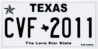 TX license plate CVF2011