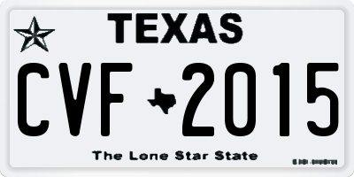 TX license plate CVF2015